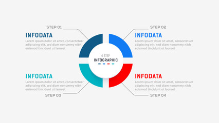 Four Step Infographic element design Vector template for presentation. process diagram and presentations step, workflow layout, banner, flow chart, info graphic vector illustration.