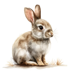 Obraz premium rabbit hand drawn in watercolor style isolated on transparent background.