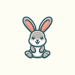 Rabbit isolated Vector flat illustration