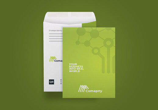 Green Accent Clean Business C4 Envelope Catalog