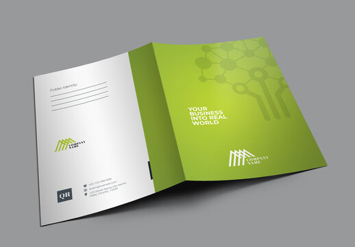 Green Accent Presentation Folder Layout