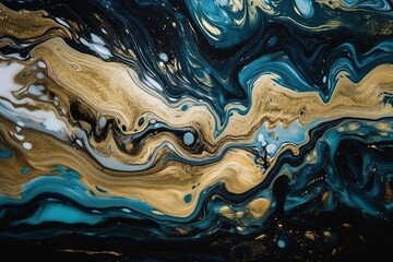 a painting of a colorful background with a blue and white speckled surface.