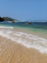 calm, peacefully, quiet, tropical beach during summer, sadranan beach