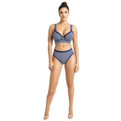 Fototapeta premium Striped Cotton Bra Boxer Soft lightweight cotton bra and boxer set in a classic navy