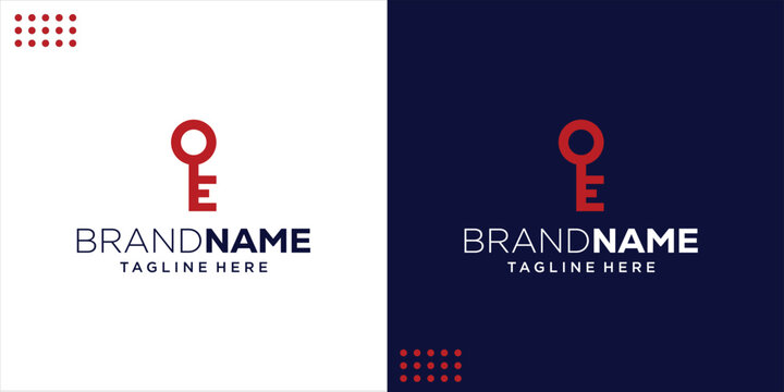 Creative logo Letter O and E Key, Real Estate Design Inspiration, Design Illustration, Vector