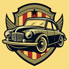 old retro car logo,vektor illustration