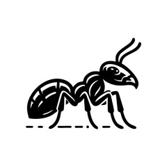 Black ant logo design. Vector illustration of a black silhouette ant