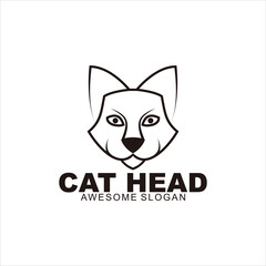cat head mascot logo vector design