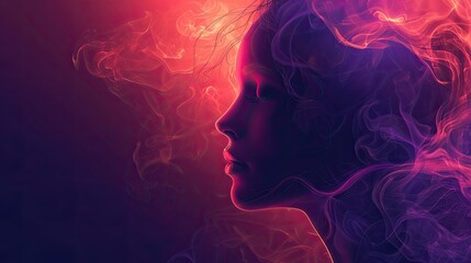 banner background of Fibromyalgia Awareness Day theme banner design for microstock, no text, and wide copy space, [A person symbolizing the anxiety often associated with fibromyalgia