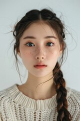 Korean Girl with Braided Hair