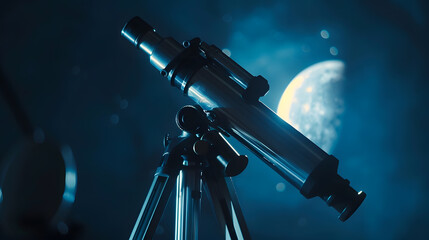 Astronomical telescope for observing stars planets Moon celestial objects in the sky : Generative AI
