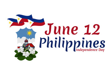 June 12, Independence Day. National day of Philippines Vector illustration. Suitable for greeting card, poster and banner.