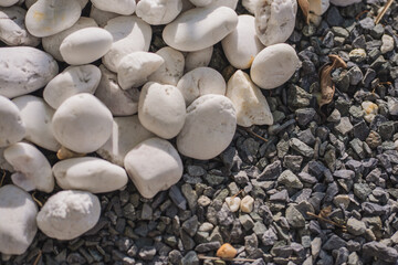 nature and landscape concept with white and black stone