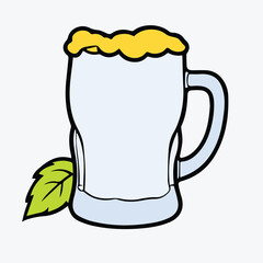 beer cup  line color illustration for download
