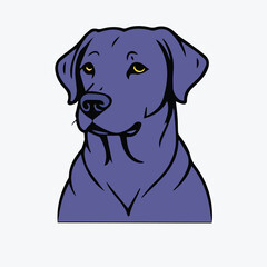 dog  line color illustration for download