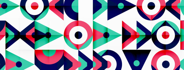 Colorful circle and triangle abstract background. Template for wallpaper, banner, presentation, background