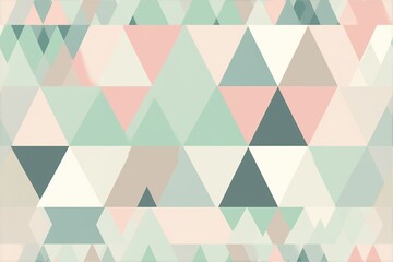 Seamless Geometric Pattern with Tessellating Triangles in Soft Muted Pastels