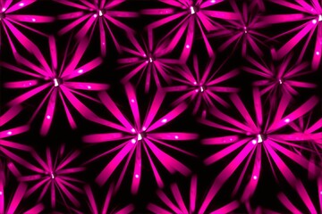 Neon Pink Starburst Pattern on Black Background