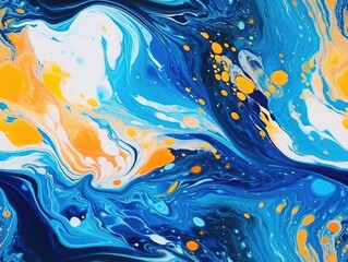 Abstract Hand Drawing Digital Painting Multi Color Marble Textured Liquid Fluid Wavy Fluid Seamless Pattern Tie Dye Batik Background