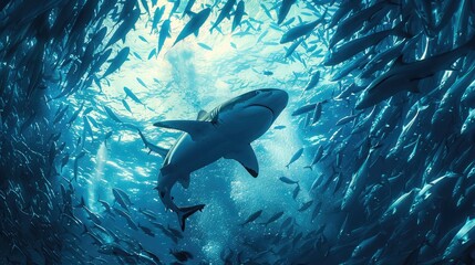 Fototapeta premium banner background of Fintastic Friday theme banner design for microstock, no text, and wide copy space, [A close-up of a ray's mouth and teeth, highlighting its feeding behavior]