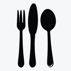  cutlery line color illustration for download