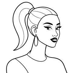 a-coloring-page-featuring-a-fashionable-woman-wear