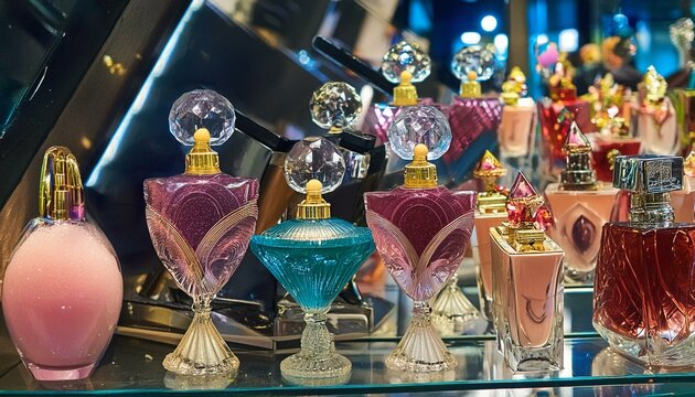 Scented Splendor: Close-up of Estee Lauder Perfumes at Phuket Airport Duty-Free