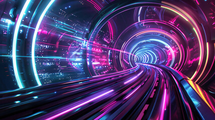 Futuristic light trail abstract background .