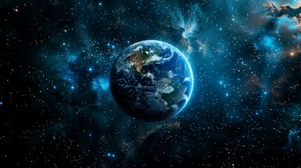 Obraz premium portrait of planet earth horizon in space