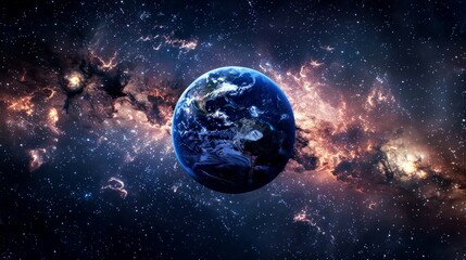 Obraz premium portrait of planet earth horizon in space