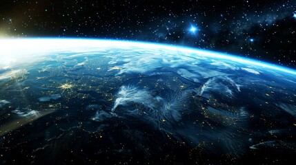 Obraz premium portrait of planet earth horizon in space