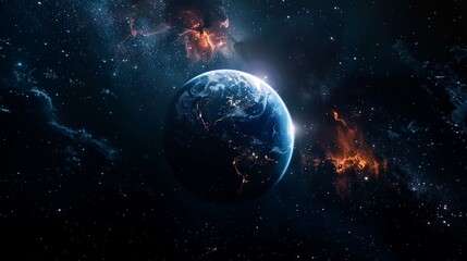 Obraz premium portrait of planet earth horizon in space