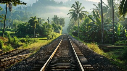 Outdoor photograph capturing the railway system across Java, delineating administrative boundaries - Powered by Adobe