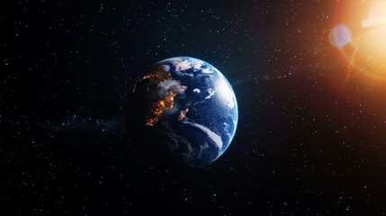 Obraz premium portrait of planet earth horizon in space