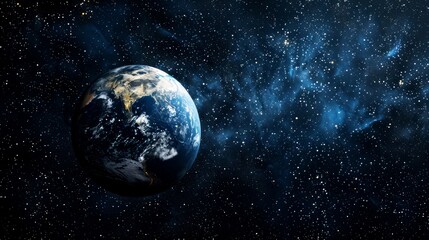 portrait of planet earth  horizon in space