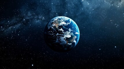 portrait of planet earth  horizon in space