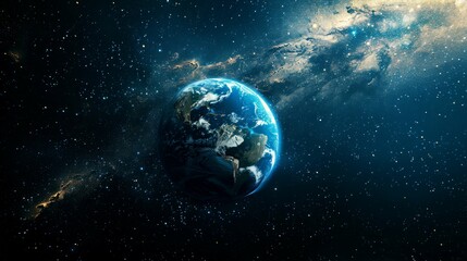 portrait of planet earth  horizon in space