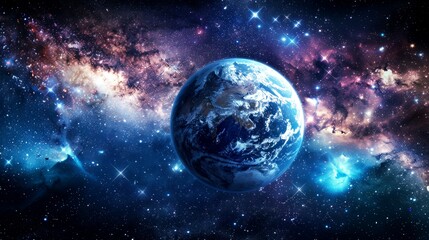 Fototapeta premium portrait of planet earth horizon in space