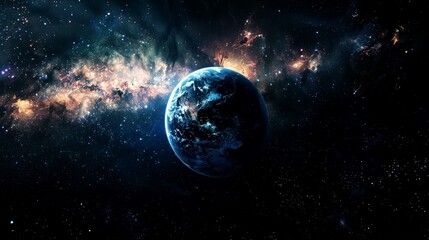 Obraz premium portrait of planet earth horizon in space