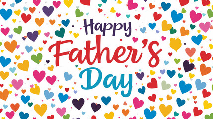 Lovely Happy Father's Day Poster / Banner Template with Lettering message, Full Screen with LOVE