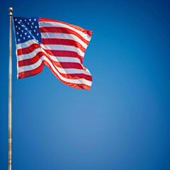 American flag on a rich blue backdrop symbolizes Memorial Day pride.