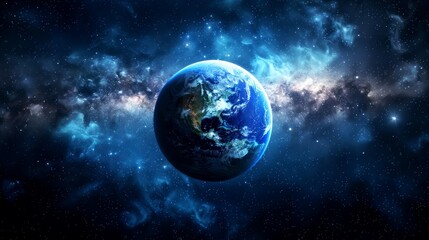 Fototapeta premium portrait of planet earth horizon in space