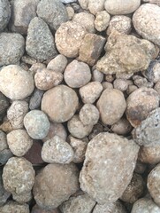 a very beautiful and natural pile of round stones
