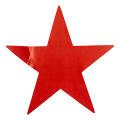 Transparent png of red star shape sticker.