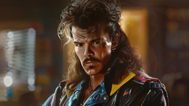 mullets man, Hairstyle from the 80s, 16:9