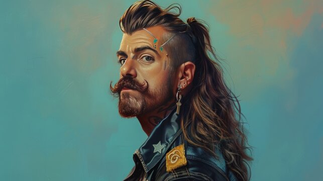 mullets man, Hairstyle from the 80s, 16:9