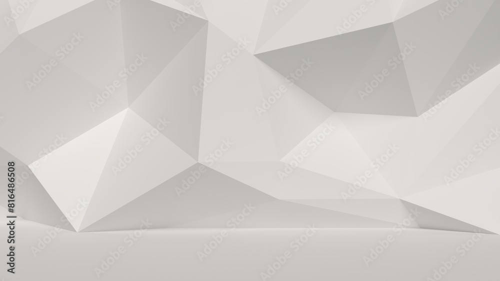 Poster abstract 3d background white color. low poly background with empty space for product or text. 3d ren