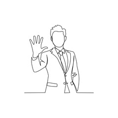 Businessman drawn in line art style