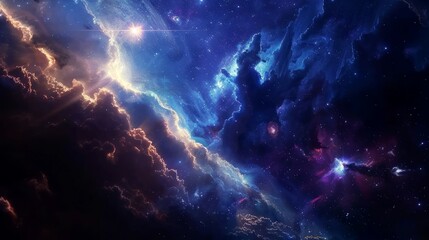 Obraz premium nebula, galaxy, star, space background