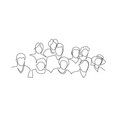 People drawn in line art style